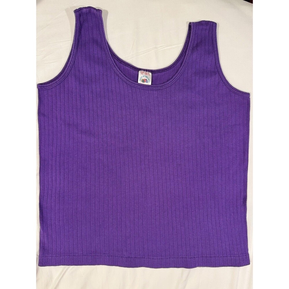Vintage Y2K Fruit Of The Loom XL Purple Tank Top Classic 90s Pre Shrunk USA MADE